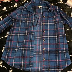 Time and Tru Multicolor Plaid Shirt